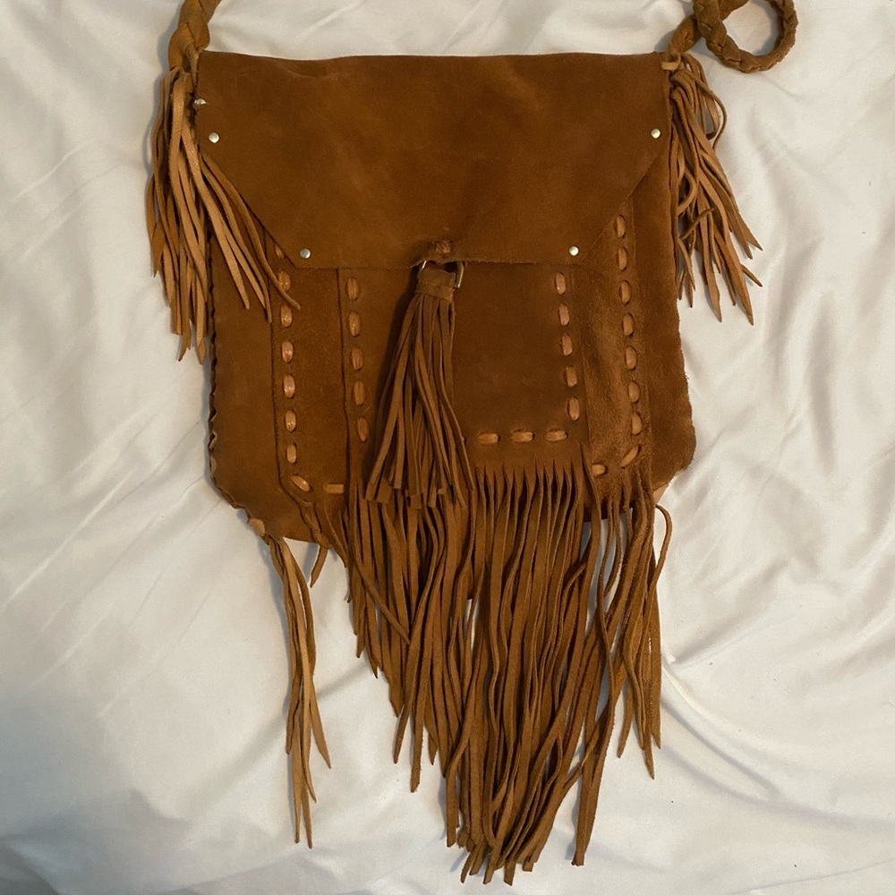 Hide & Hunter Fringe Suede Shoulder Bag - Picture 2 of 8